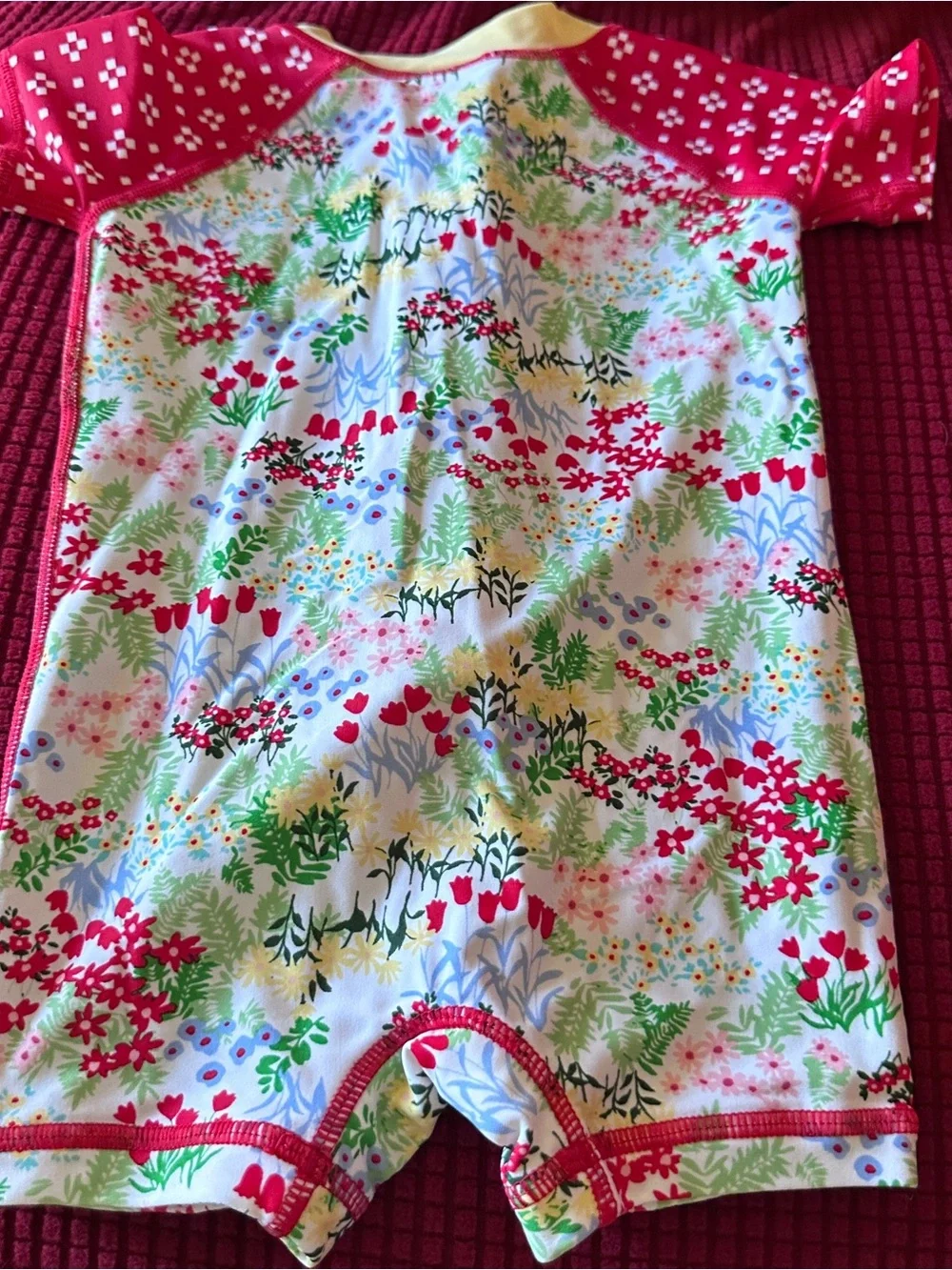Hanna Andersson floral swim romper, vguc size 60